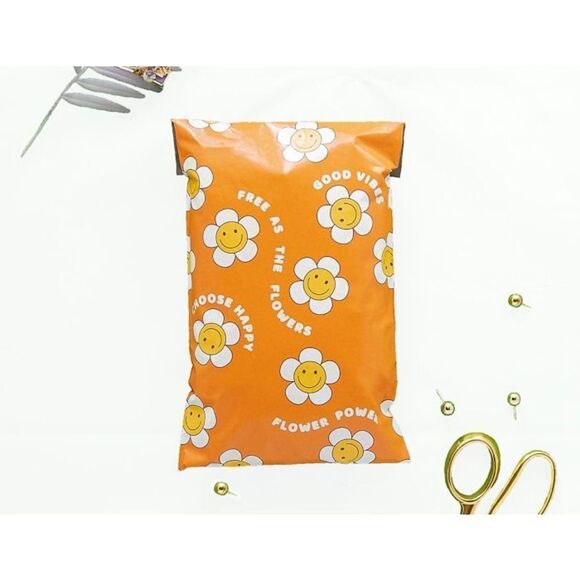 20- 6 x 9 Choose Happy / Daisy Hippie Print Poly Mailers - Picture 4 of 6